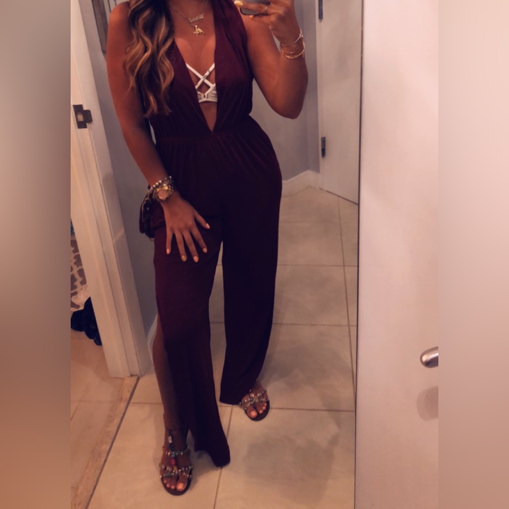 Burgundy jumpsuit